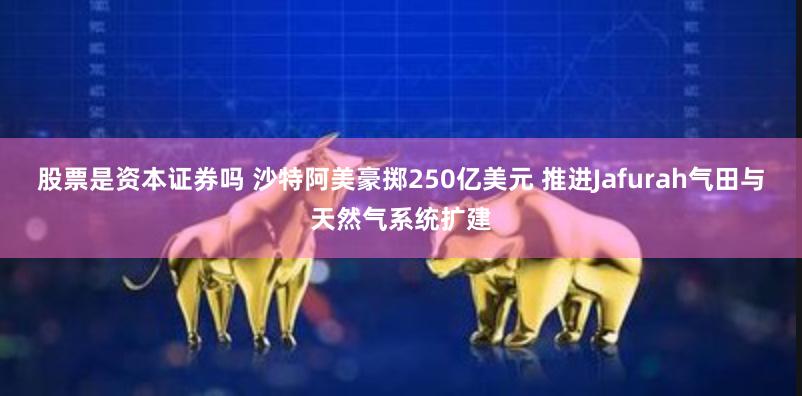 股票是资本证券吗 沙特阿美豪掷250亿美元 推进Jafurah气田与天然气系统扩建